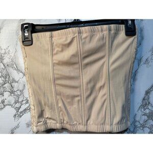 Maidenform Beige Lace Underbust Corset With Boning & Hook-Eye Closure Size Small